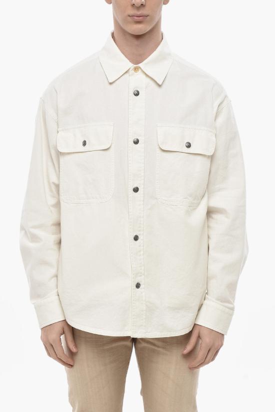  팜앤젤스 데님 셔츠 PMES037S25FAB0010303 White