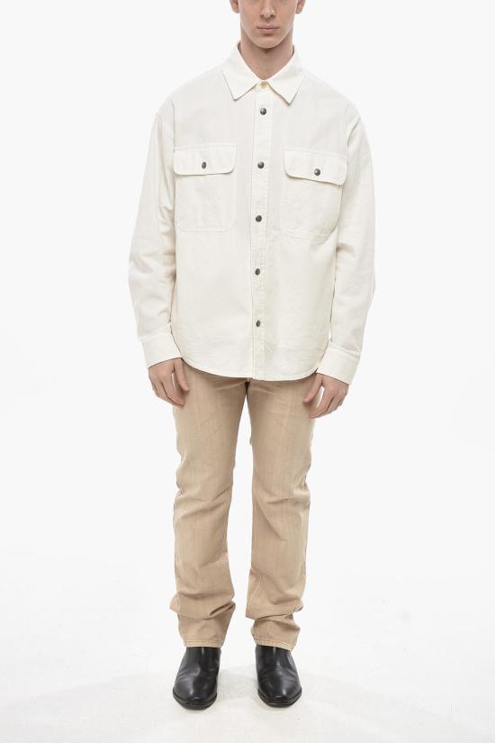  팜앤젤스 데님 셔츠 PMES037S25FAB0010303 White - PALM ANGELS