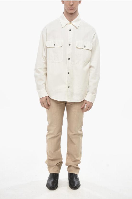  팜앤젤스 데님 셔츠 PMES037S25FAB0010303 White - PALM ANGELS