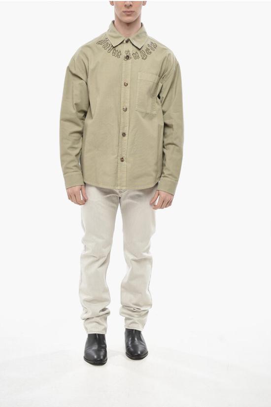  팜앤젤스 데님 셔츠 PMES043S25FAB0016262 Beige - PALM ANGELS