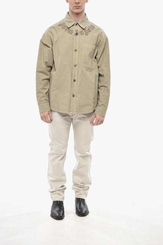  팜앤젤스 데님 셔츠 PMES043S25FAB0016262 Beige - PALM ANGELS