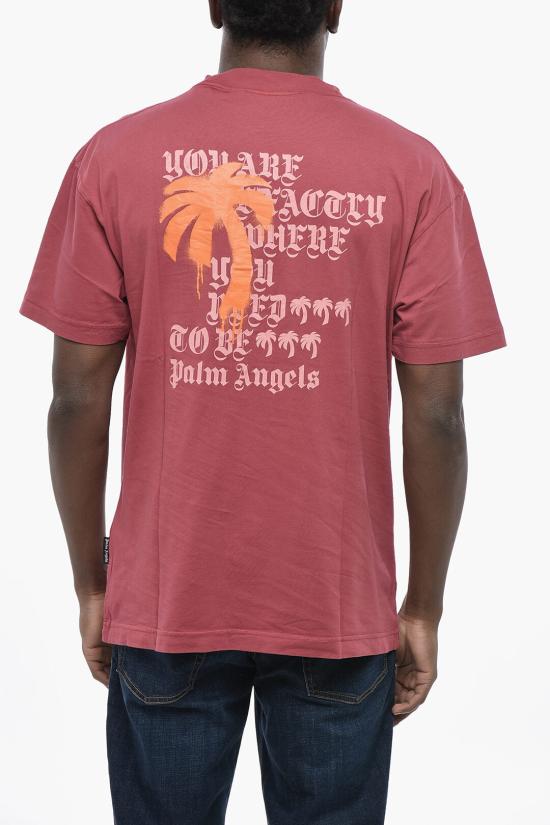  팜앤젤스 반팔 티셔츠 PMAA001F24JER0032720 Red - PALM ANGELS