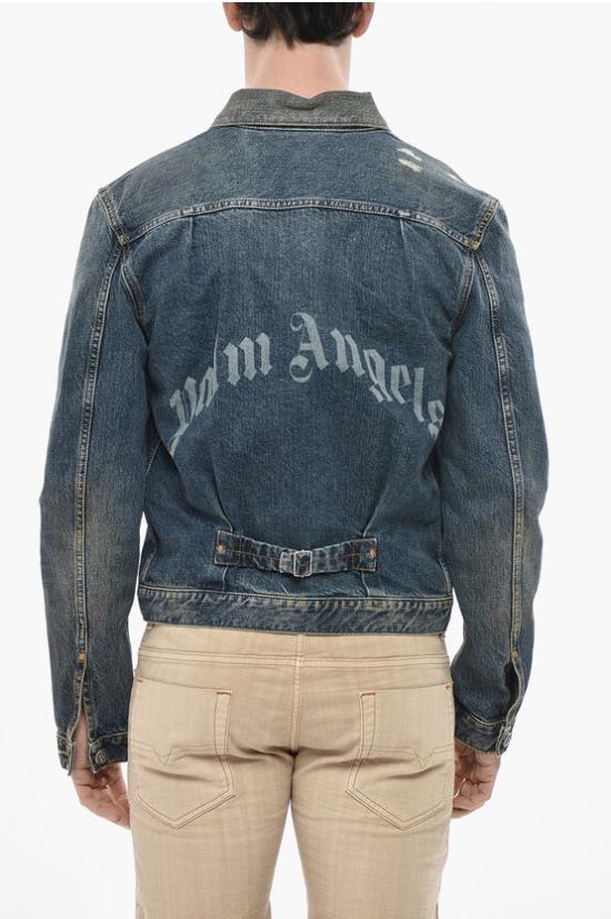  팜앤젤스 데님 자켓 PMYE055S25DEN0014540 Blue - PALM ANGELS