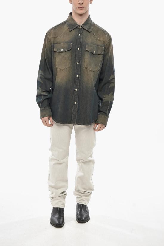 팜앤젤스 데님 셔츠 PMYD019S25DEN0016009 Brown - PALM ANGELS