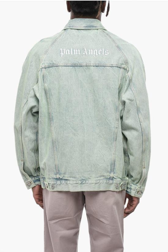  팜앤젤스 데님 자켓 PMYE038S24DEN0015103 Light blue - PALM ANGELS