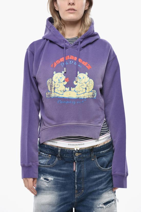  디스퀘어드2 후드 티셔츠 S75GU0509 S25539 393 Violet