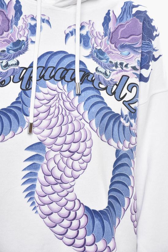  디스퀘어드2 후드 티셔츠 S75GU0523 S25551 100 White - DSQUARED2