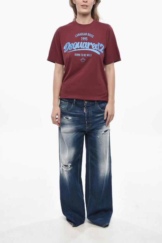  디스퀘어드2 반팔 티셔츠 S75GD0402 S24668 255 Burgundy - DSQUARED2