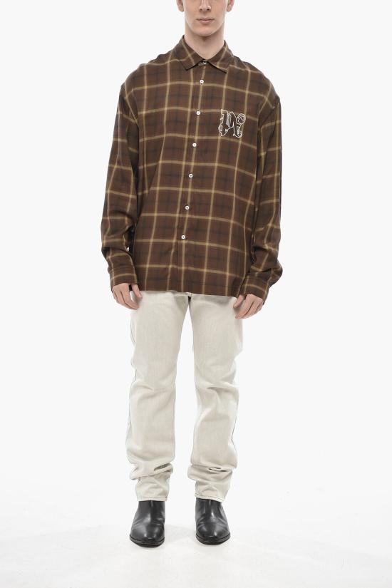  팜앤젤스 긴팔 셔츠 PMGE010E23FAB0026003 Brown - PALM ANGELS