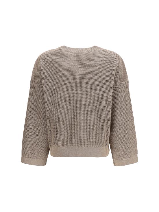 26SS 브루넬로 쿠치넬리 스파클링 텍스처 니트 MST263300 CCJ17 GOLD - BRUNELLO CUCINELLI