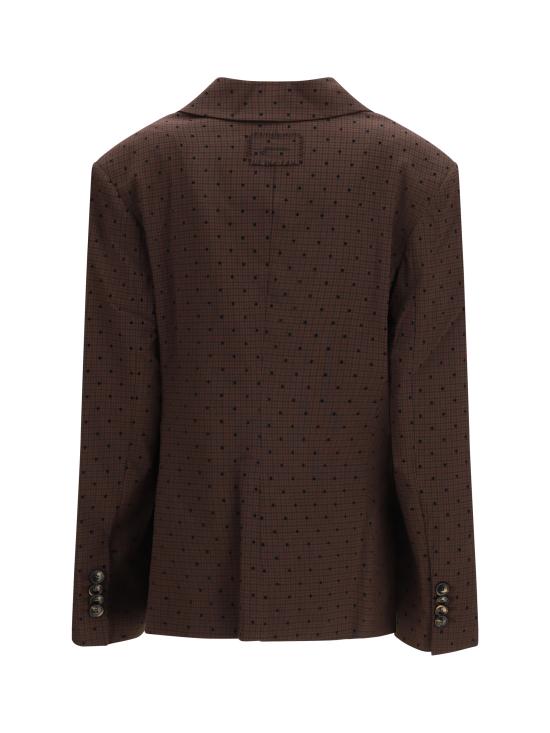 26SS 가니 싱글 브레스티드 폴카 도트 블레이저 A1020020 979 BROWN - GANNI