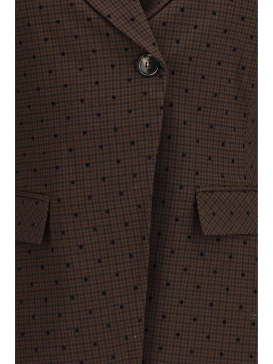 26SS 가니 싱글 브레스티드 폴카 도트 블레이저 A1020020 979 BROWN - GANNI