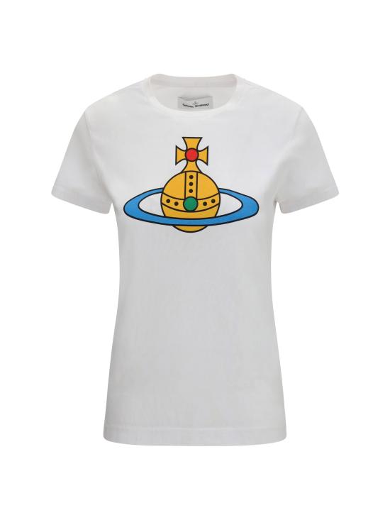 26SS 비비안웨스트우드 반팔 티셔츠 3G01004TJ001M A401 WHITE