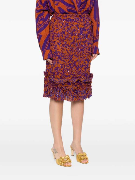 26SS 드리스 반 노튼 미디 스커트 2611308903006 ORANGE 353 - DRIES VAN NOTEN