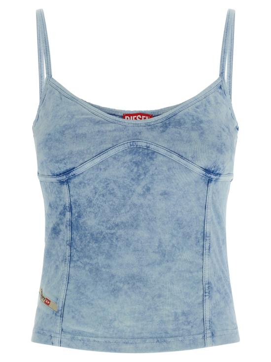 26SS 디젤 T-온니 스트래피 탑 인 데님룩 저지 A183610KIBY01C Light Blue