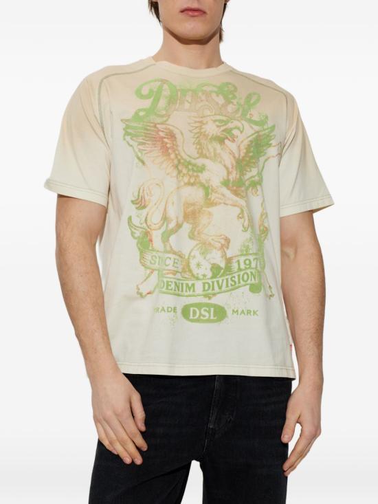 26SS 디젤 반팔 티셔츠 A23799 0SKBK1BN Green - DIESEL