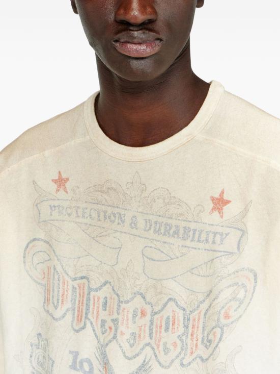 26SS 디젤 반팔 티셔츠 A23545 0LJCM1BH Beige - DIESEL