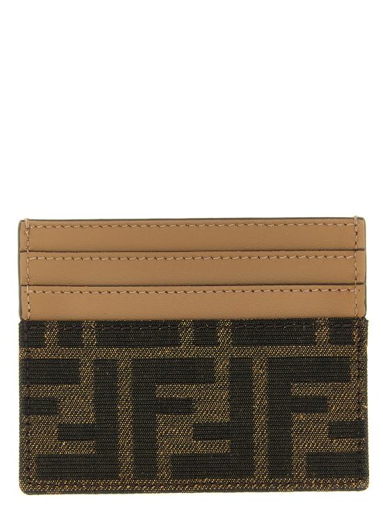 26FW 펜디 FF 자카드 패브릭 플랫 바게트 카드 케이스 8M0445A98PF0A6E Brown