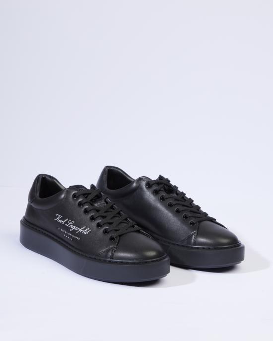 26FW 칼라거펠트 스니커즈 KL52223 00X black leather mono NERO - KARL LAGERFELD