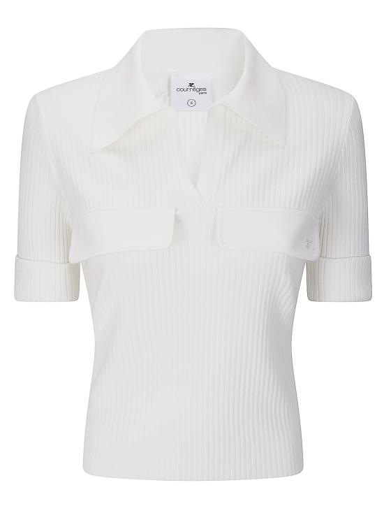 26SS 쿠레쥬 폴로 티셔츠 126MPO053FI0001 0001 HERITAGE WHITE