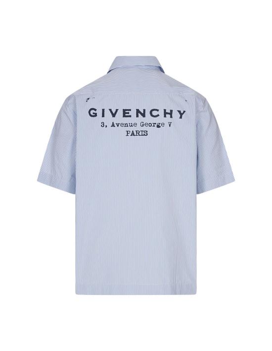 25FW 지방시 반팔 셔츠 BM616J123T 128 WHITE LIGHT BLUE - GIVENCHY