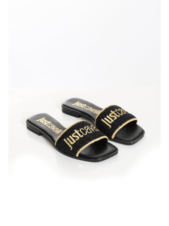 26SS 저스트까발리 뮬/슬리퍼 80RA3S80 ZSE60899 Black - JUST CAVALLI
