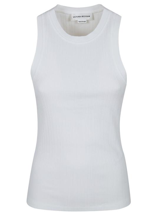 26SS 빅토리아 베컴 민소매 티셔츠 1126JTP 007081A White