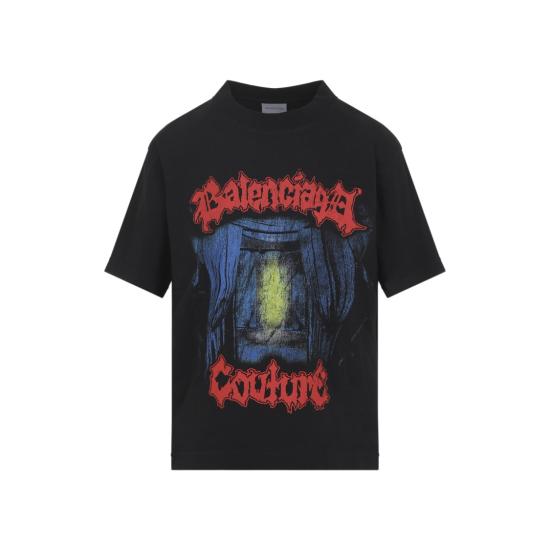 26SS 발렌시아가 반팔 티셔츠 850990 TUVD5 Black