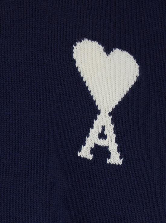 26SS 아미 ADC 울 크루넥 하트 가디건 UKC381KN0156A116 Blu - AMI