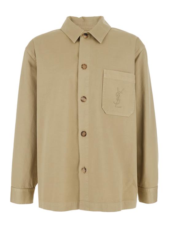 26SS 생로랑 코튼 카산드라 오버셔츠 861004Y04VD8441 Beige