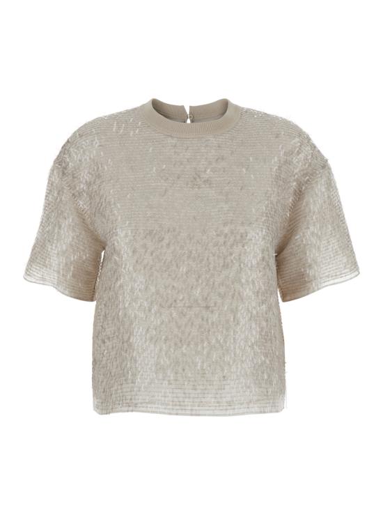 26SS 브루넬로 쿠치넬리 반팔 티셔츠 MF940HW300C4274 Beige