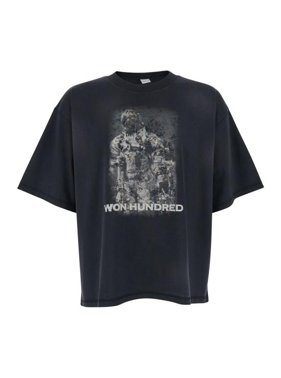 26SS 원 헌드레드 반팔 티셔츠 432312097WASHEDBLACK Black