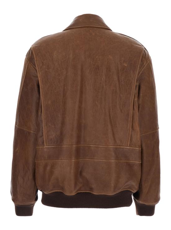26SS 생로랑 가죽 자켓 858313YCSX22800 Brown - SAINT LAURENT