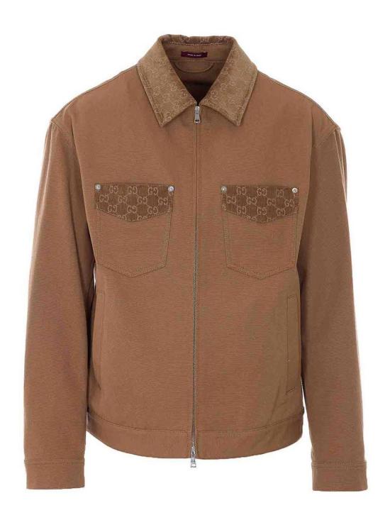 26SS 구찌 GG 디테일 집업 자켓 854304ZAUJI2630 Brown