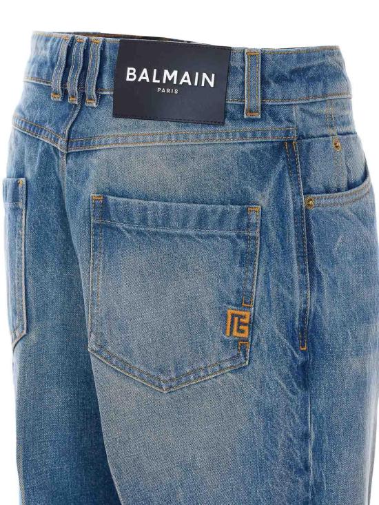 26SS 발망 스트레이트 팬츠 MI070DG106AW Blue - BALMAIN