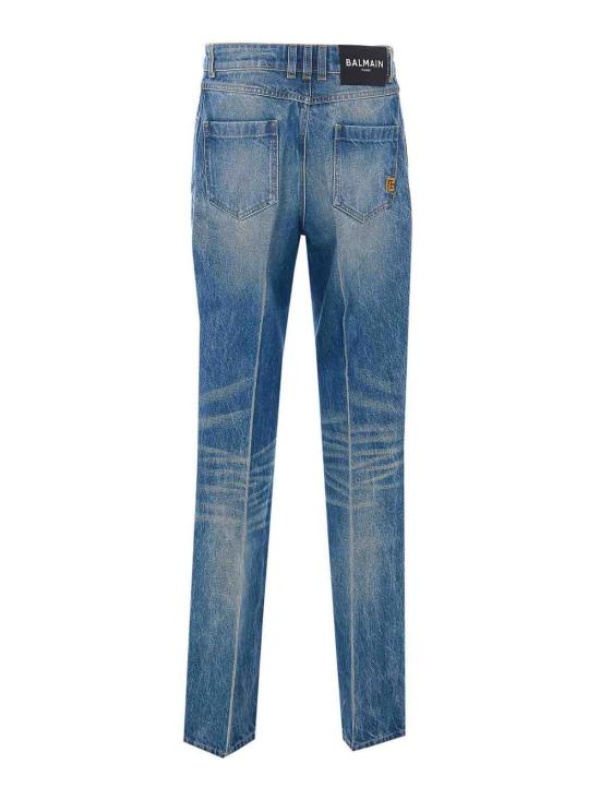 26SS 발망 스트레이트 팬츠 MI070DG106AW Blue - BALMAIN