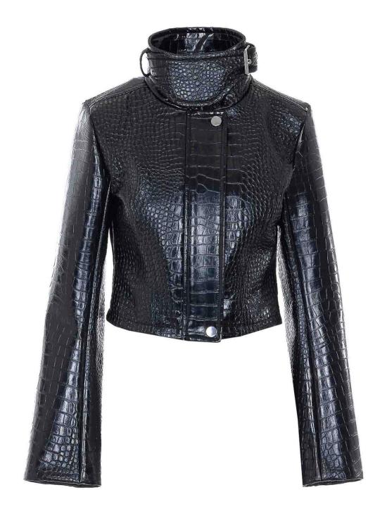 26SS 스포트막스 가죽 자켓 2612041081600002 Black