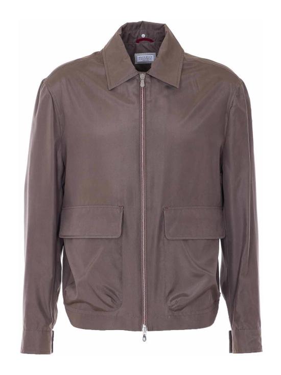 26SS 브루넬로 쿠치넬리 언라인드 멤브레인 실크 블루종 MZ4216570C1228 Beige