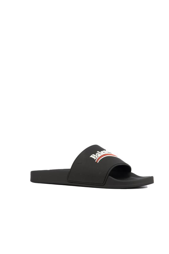 26FW 발렌시아가 풀 슬라이드 샌들 776818W1S80 1096 BLACK WHITE RED - BALENCIAGA