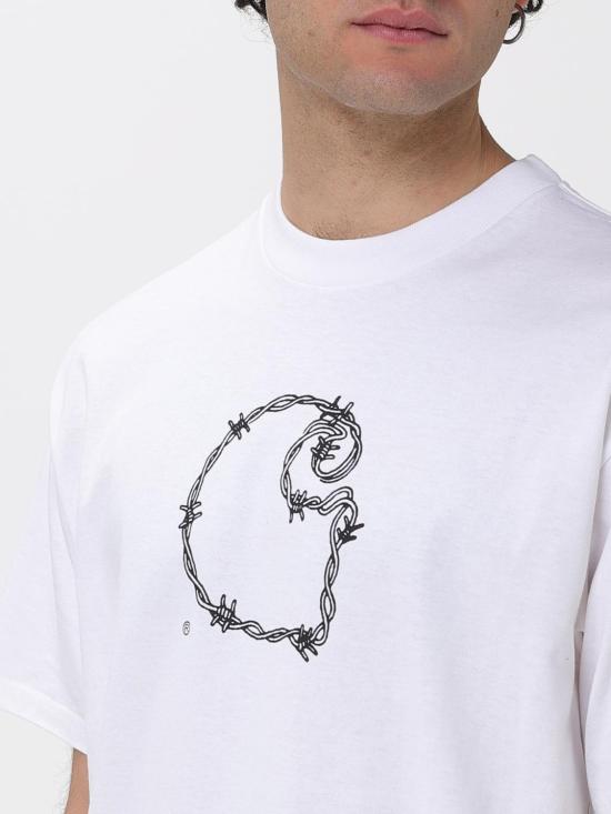 26SS 칼하트 WIP 숏슬리브 바브와이어 C 티셔츠 I036237 02XX White - CARHARTT WIP