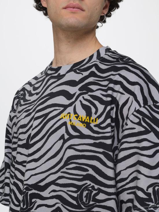 26SS 저스트까발리 반팔 티셔츠 80OAHE13CJ118 899 Black - JUST CAVALLI