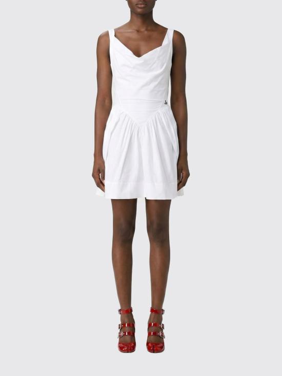 26SS 비비안웨스트우드 롱 원피스 1101039HW009Q A401 White