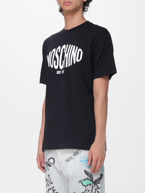 26SS 모스키노 반팔 티셔츠 07020241 1555 Black - MOSCHINO