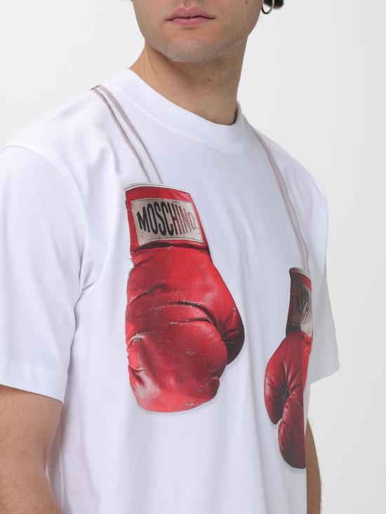 26SS 모스키노 반팔 티셔츠 07230241 1001 White - MOSCHINO