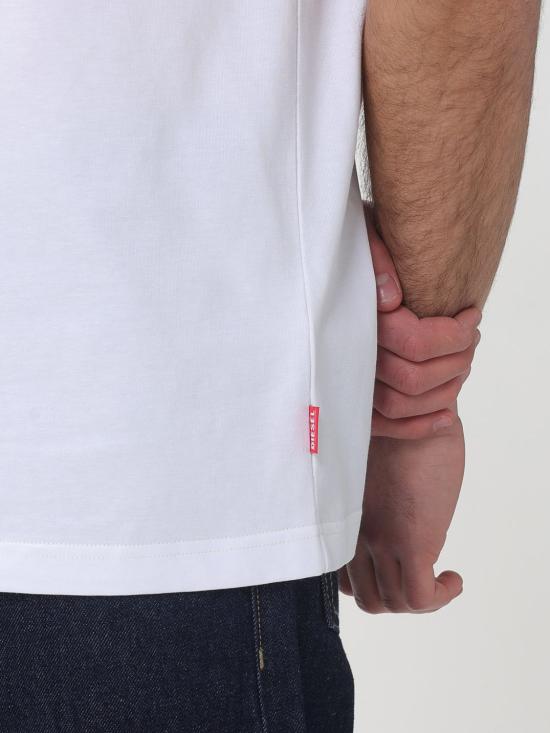 26SS 디젤 반팔 티셔츠 A216510PLAT 100 White - DIESEL