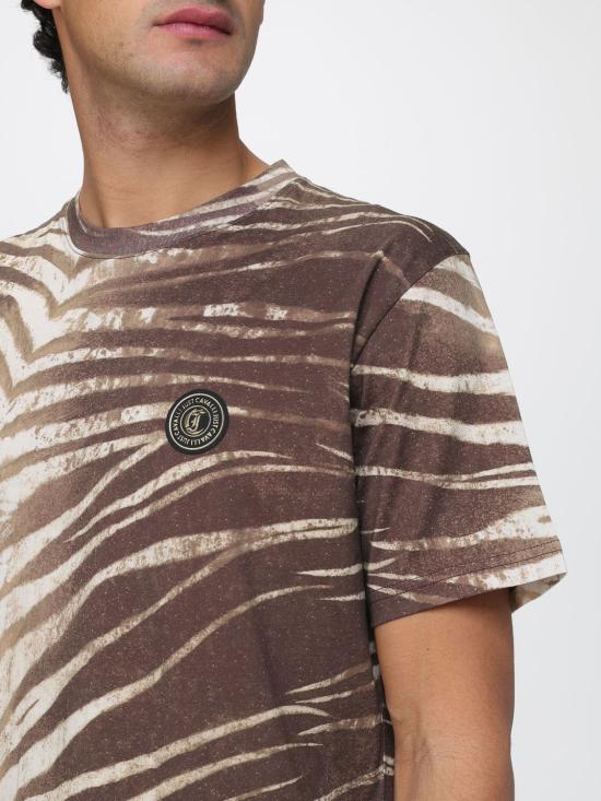 26SS 저스트까발리 반팔 티셔츠 80OAHE04CJ110 R83 Brown - JUST CAVALLI