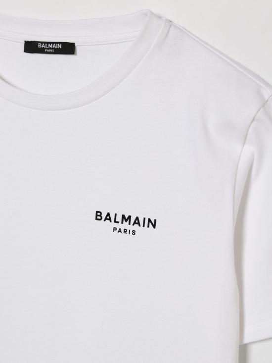 26SS [키즈] 발망 티셔츠 BY8R31Z3672 100CE White 1 - BALMAIN