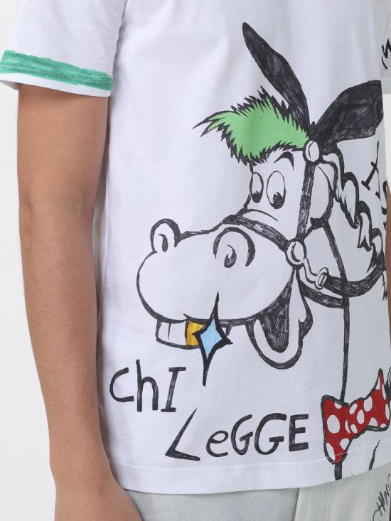 26SS 모스키노 반팔 티셔츠 07050241 1888 White - MOSCHINO