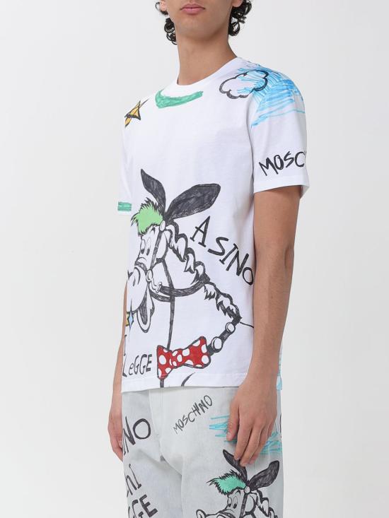 26SS 모스키노 반팔 티셔츠 07050241 1888 White - MOSCHINO