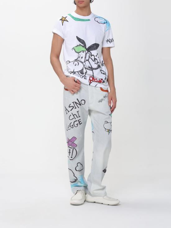 26SS 모스키노 반팔 티셔츠 07050241 1888 White - MOSCHINO